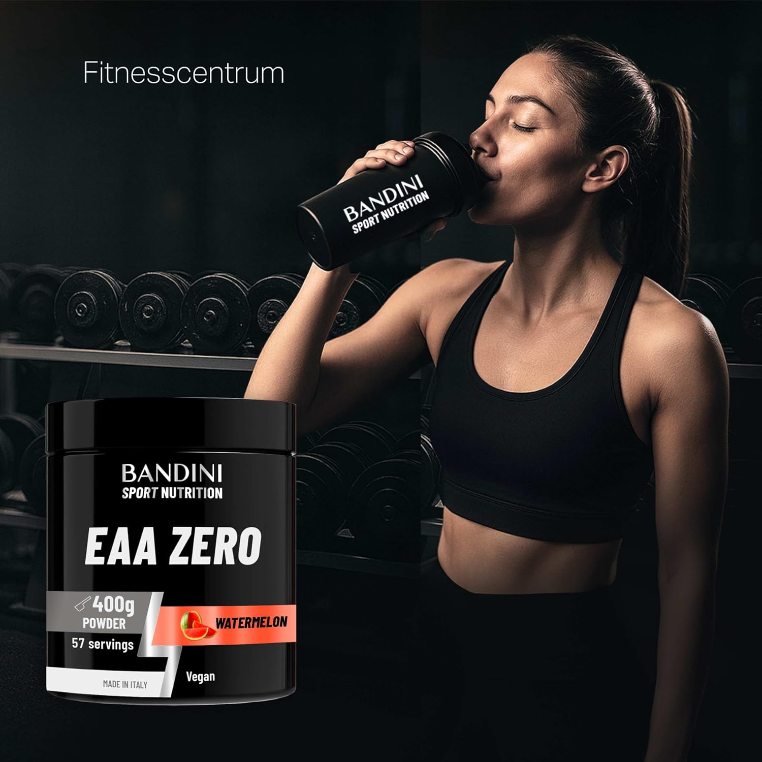 Detalle 2 de BANDINI EAA-poeder 400 g, vegan, watermeloensmaak en BCAA 2:1:1