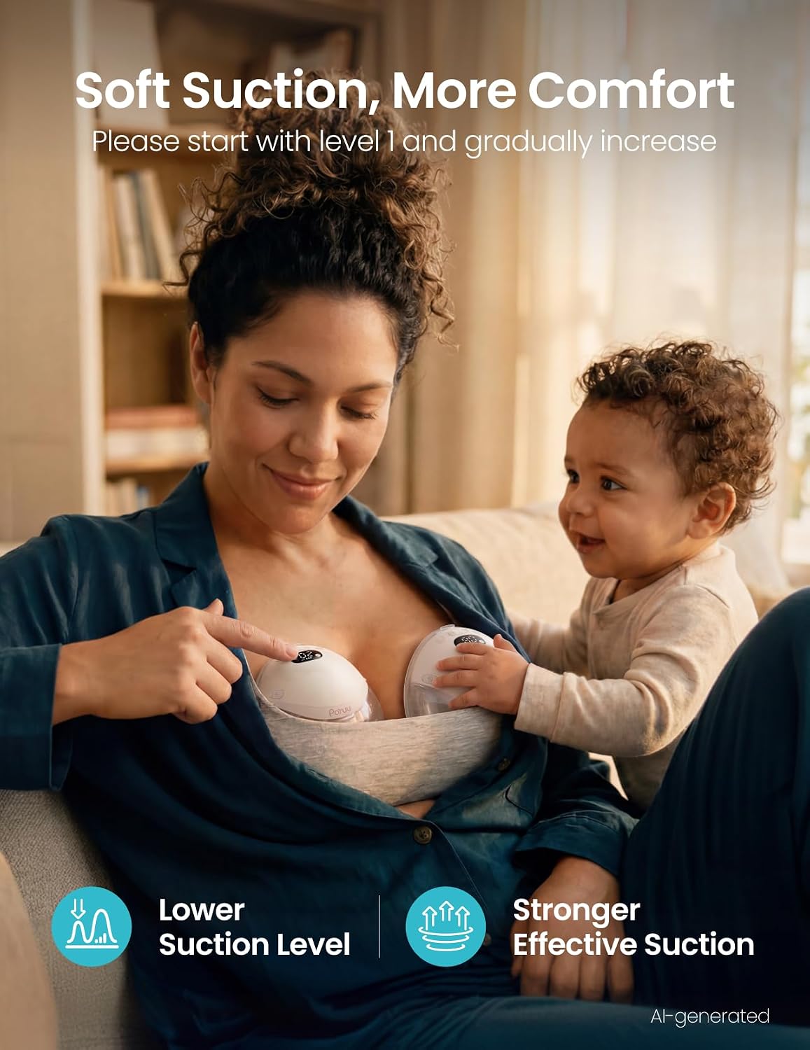 Thumbnail 2 de Paruu P21 Wearable Electric Breast Pump, 2-Pack, Nude, 4 Modes