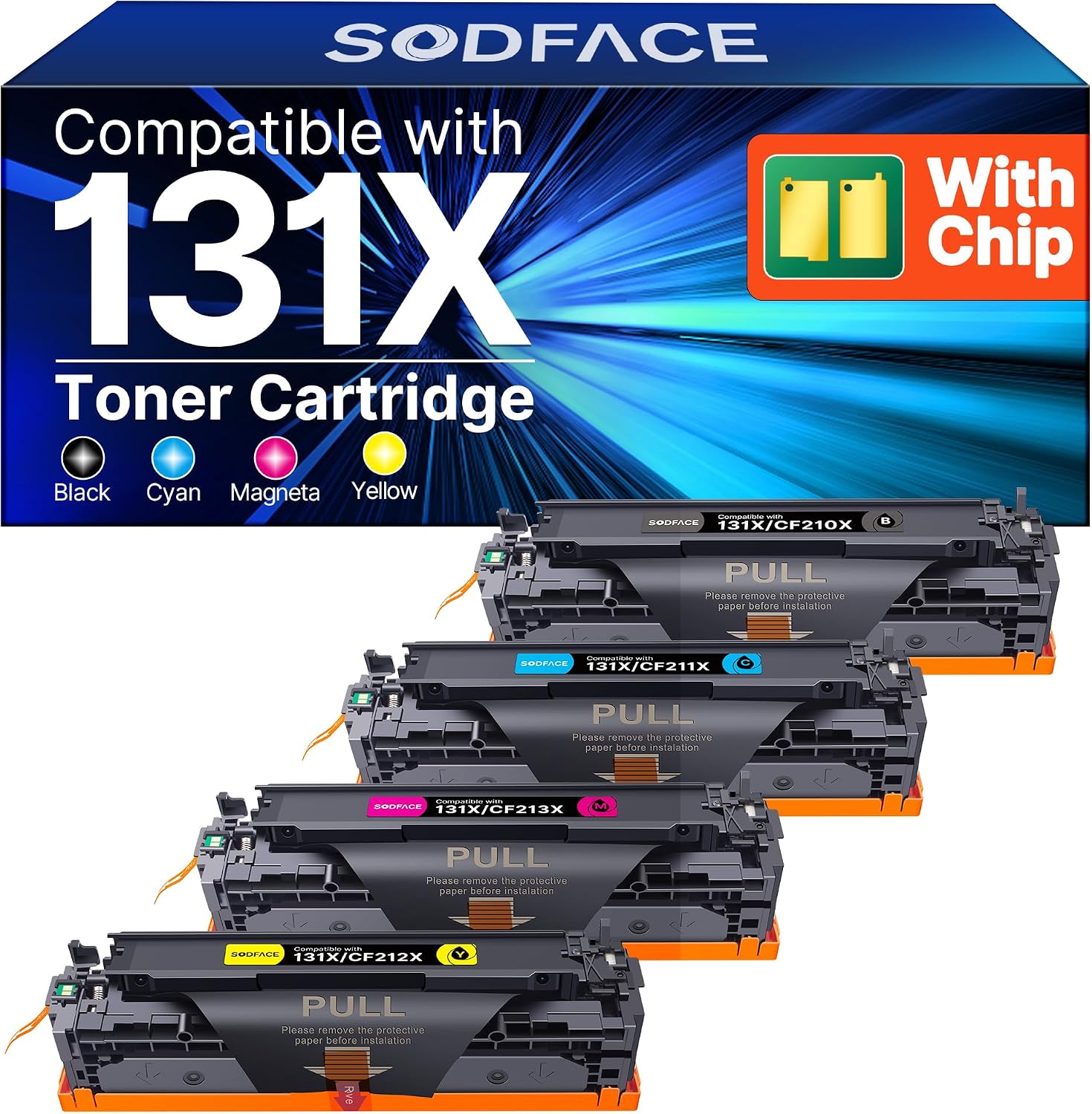 Detalle de SODFACE 131X 131A CF210X Toner 4-Pack