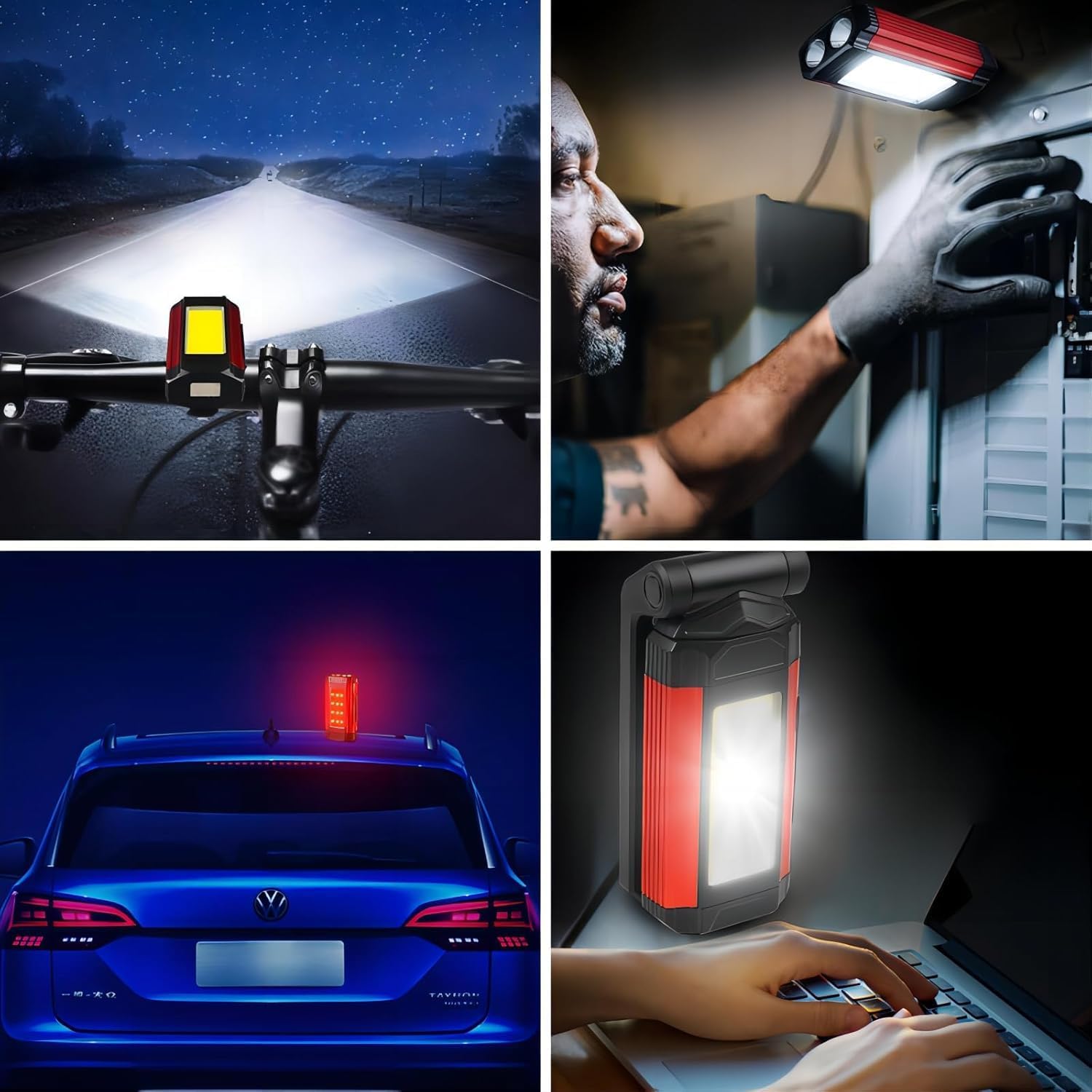 Thumbnail 5 de 2er-Set LED Akku-Arbeitsleuchte mit Magnet, 360° drehbar, IPX6 – Werkstattlampe & Taschenlampe fürs Auto