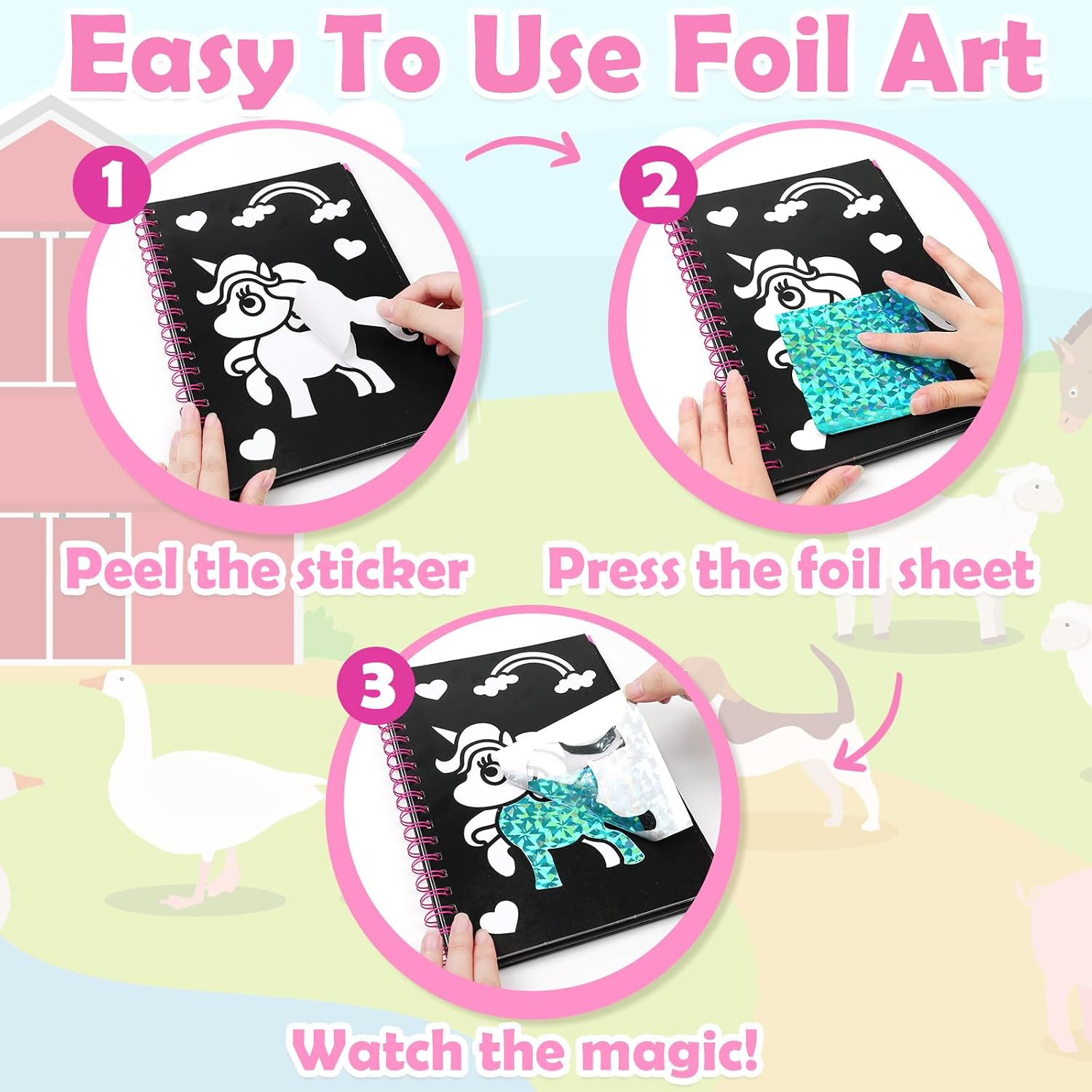 Detalle de FUNNYB&G Foil Art Crafts Kit 16pcs 🎨
