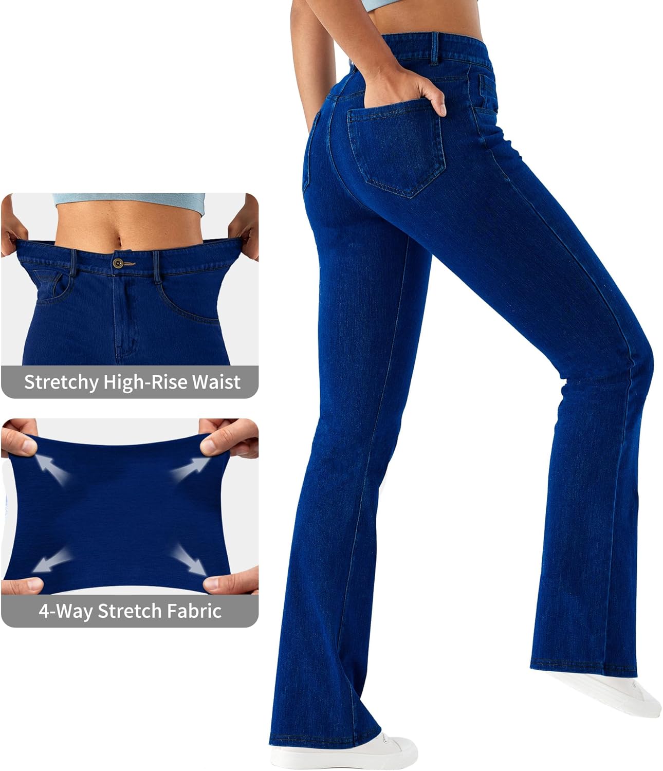 Thumbnail 3 de LaiEr Women's High Stretch Yoga Jeans: Skinny with Hip Lifting & Zipper Pockets