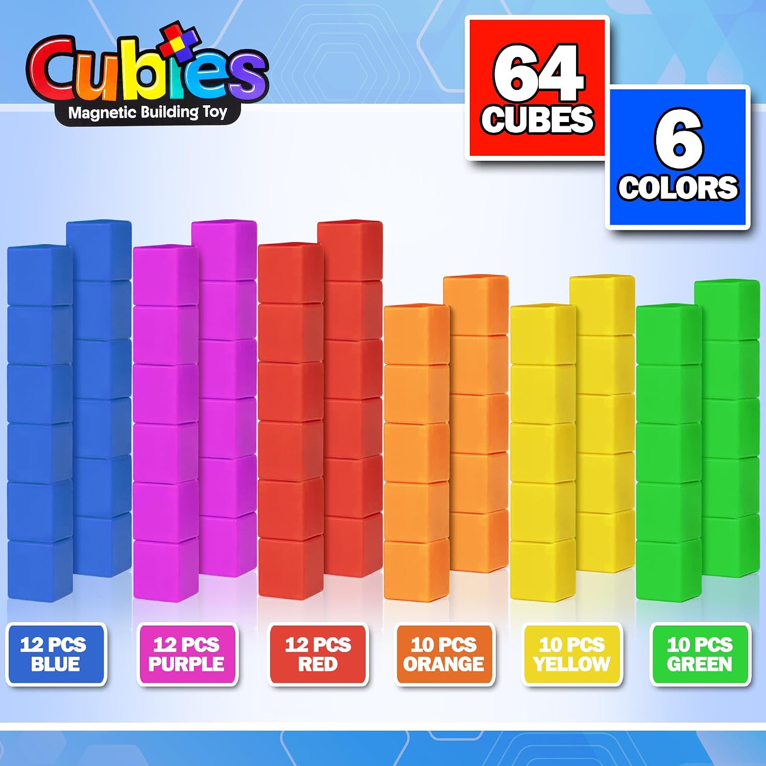 Detalle de Playmags Cubies – magnetyczne klocki 64-elementowe z grzechotkami