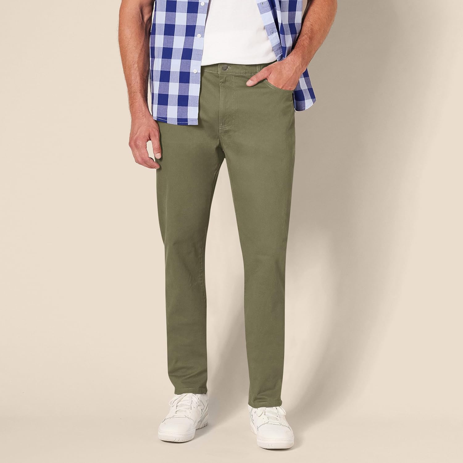 Detalle de Amazon Essentials Men's 5-Pocket Stretch Twill Pants
