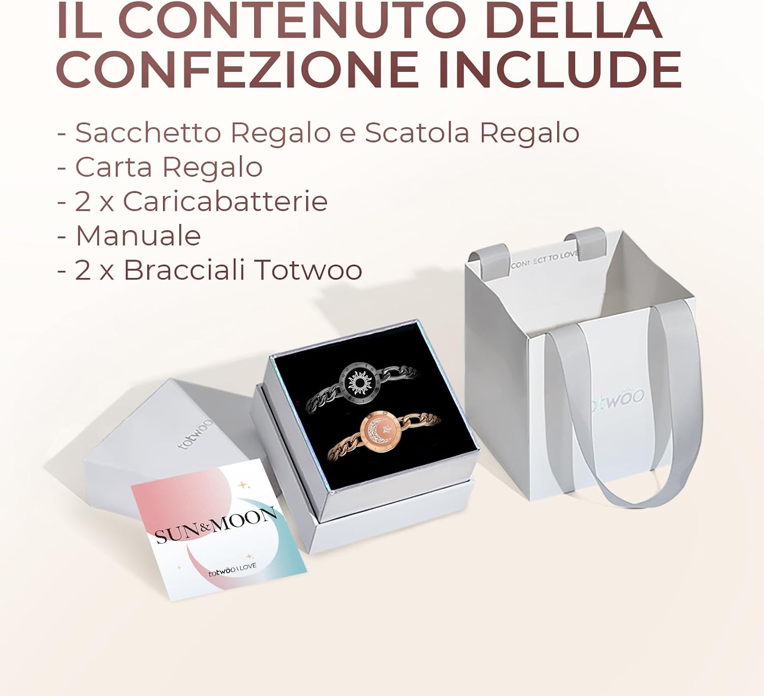 Detalle de Totwoo Braccialetti di Coppia Touch con Collegamento Bluetooth Uno a Uno tramite App – Acciaio Inossidabile 316