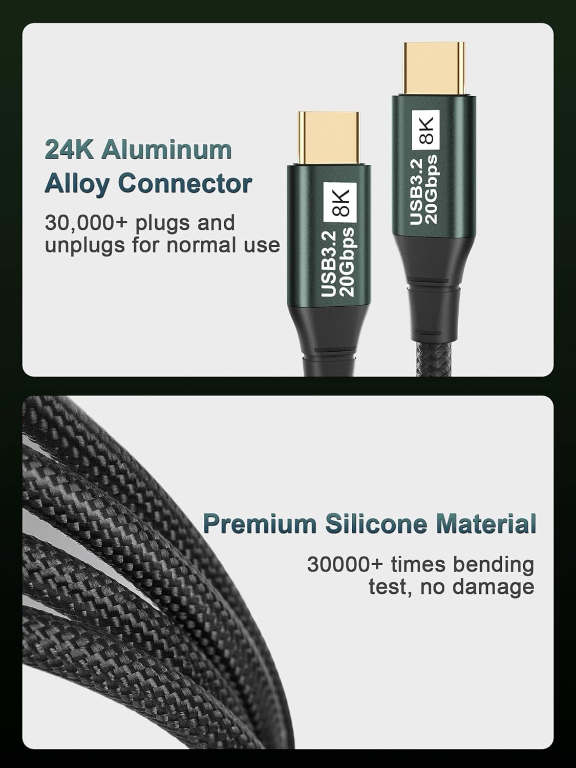 Thumbnail 6 de KAKAPOZO USB C Monitor Cable 100W 8K