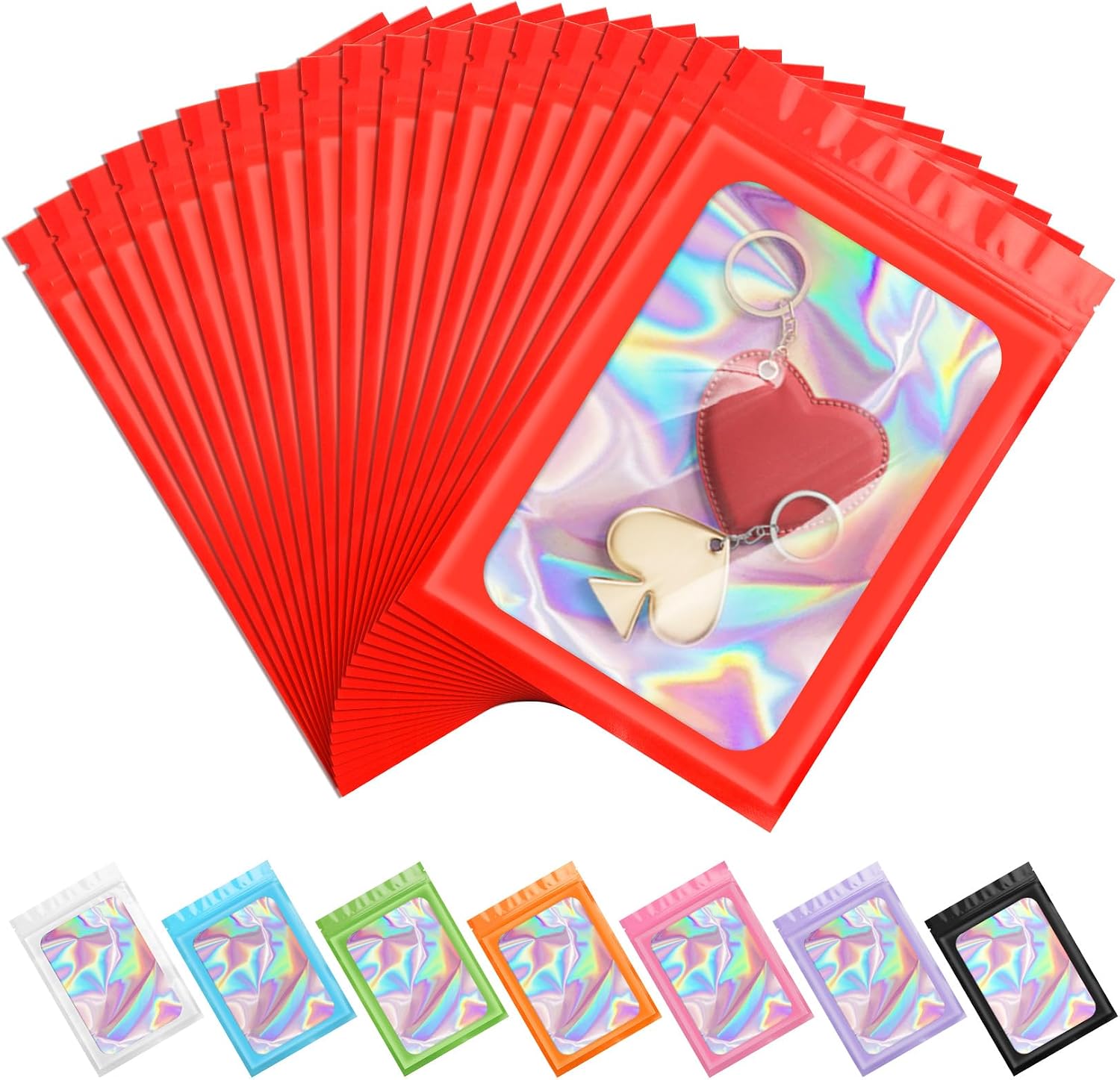 Thumbnail 6 de ANZNKU 100 Pcs Smell Proof Mylar Bags with Clear Window (White, 4.7 x 7.9 in)