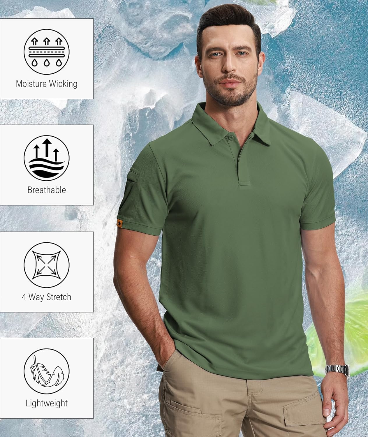 Thumbnail 4 de ZITY Mens Polo Shirt 5 Pack