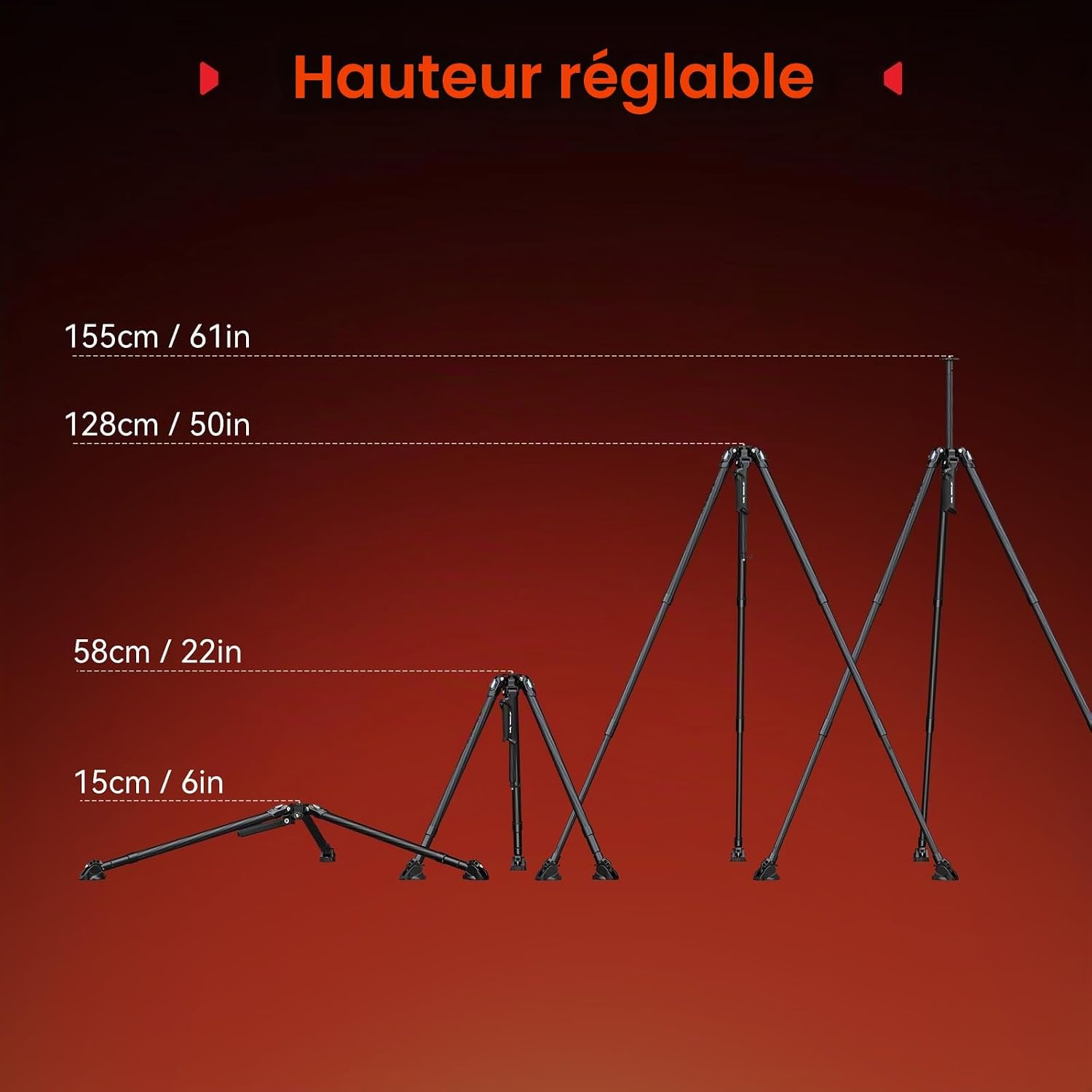 Detalle 2 de SMALLRIG Tribex Trépied 155 cm