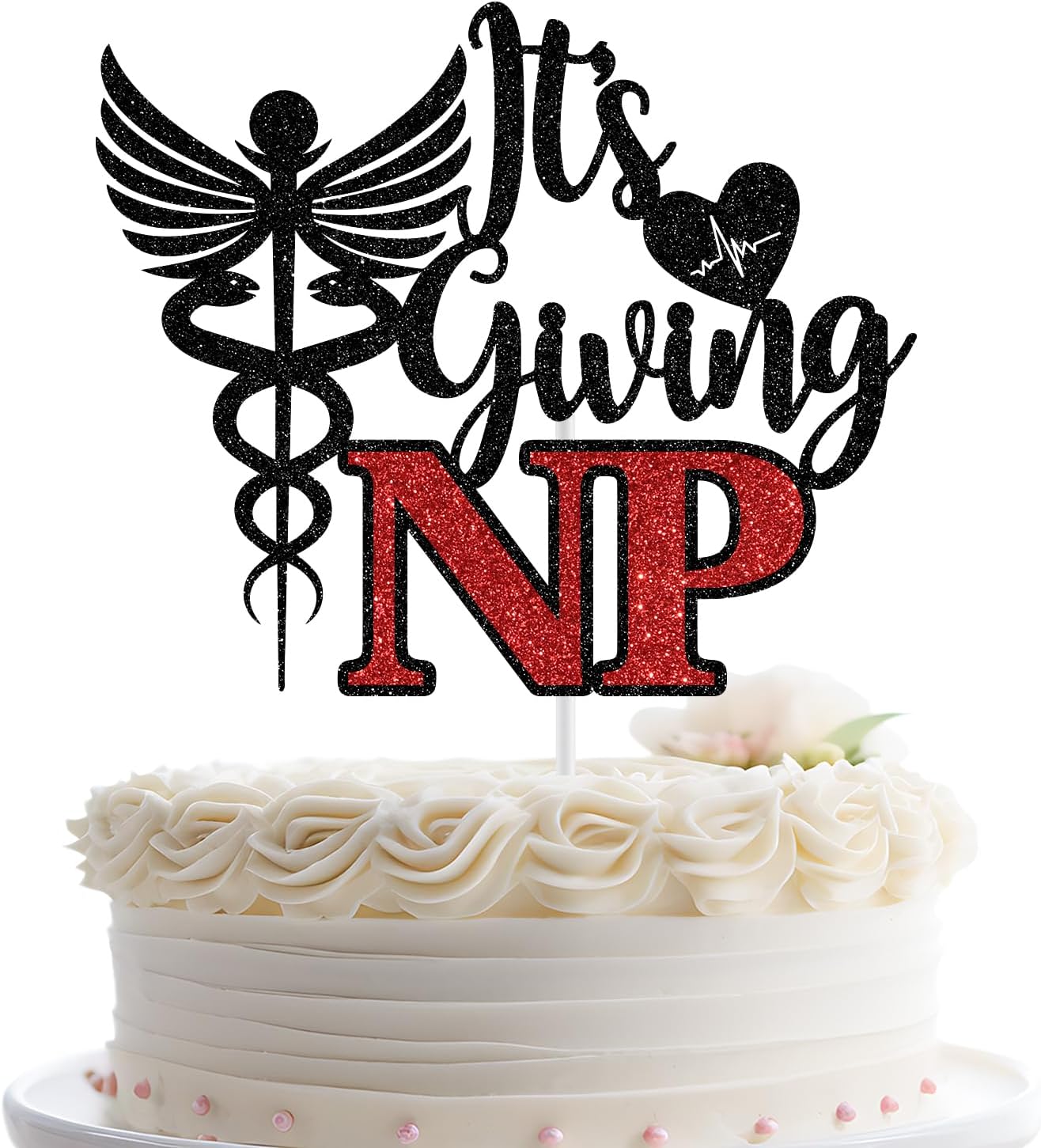 Detalle de It's Giving NP Cake Topper, 5.4 x 5.6 inches