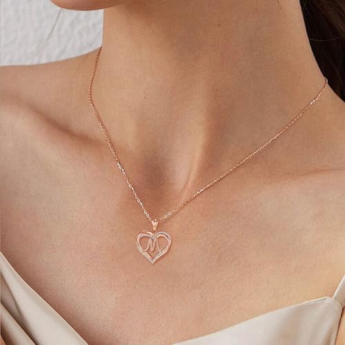 Thumbnail 7 de INFUSEU Collar Oro Rosa con Colgante Letra en Corazón para Mujer – 20 Pulgadas