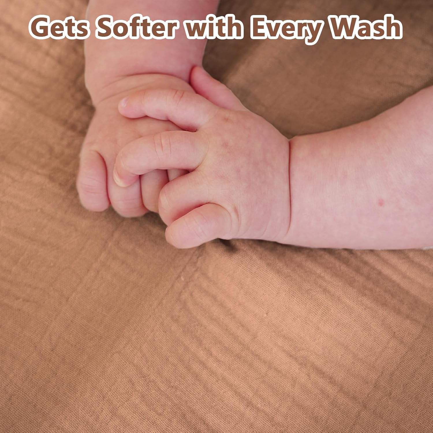 Detalle 1 de Kewlife gift chuangli_ca Muslin Crib Sheet, 100% Cotton, Terracotta