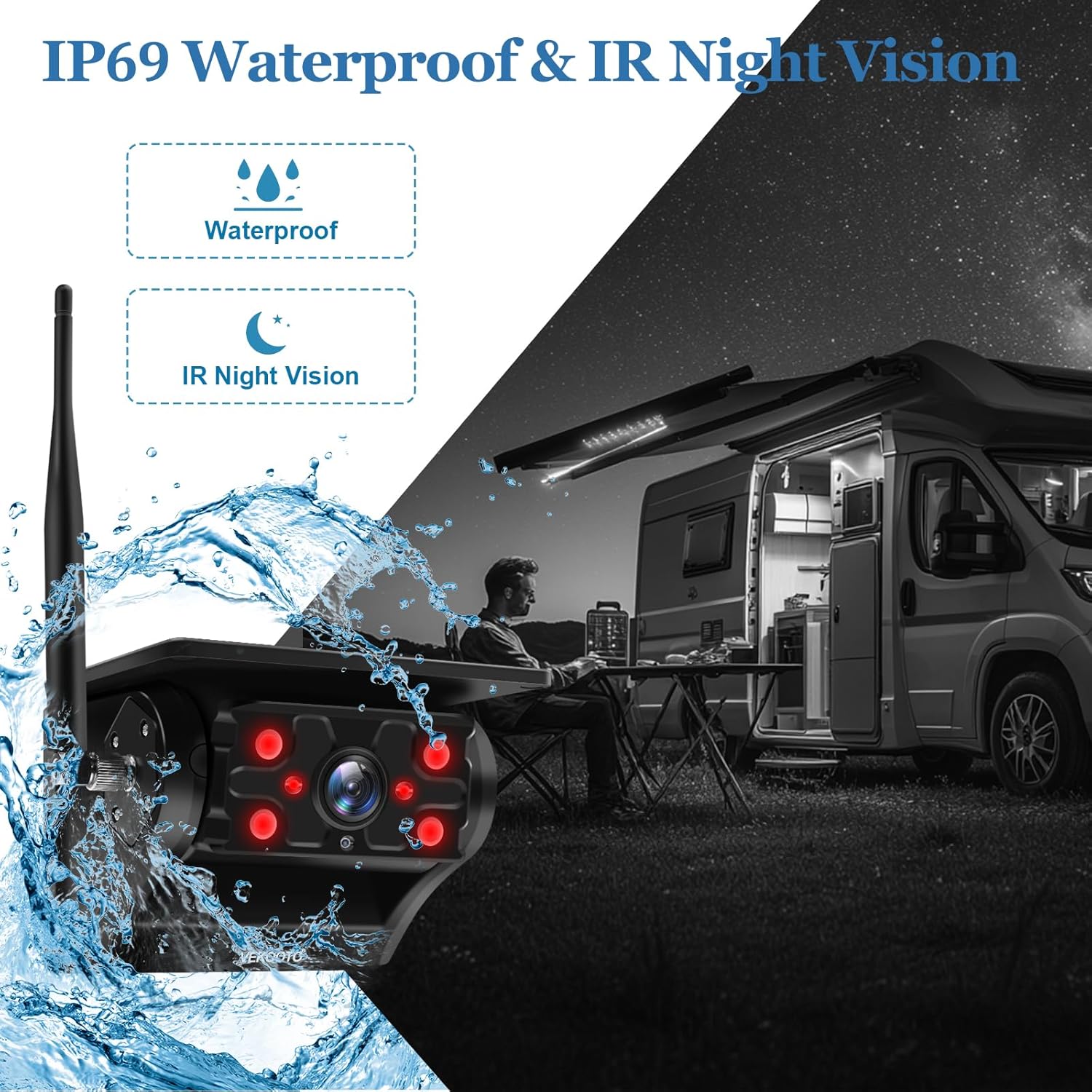 Thumbnail 6 de VEKOOTO VK7 7" solar wireless backup camera system