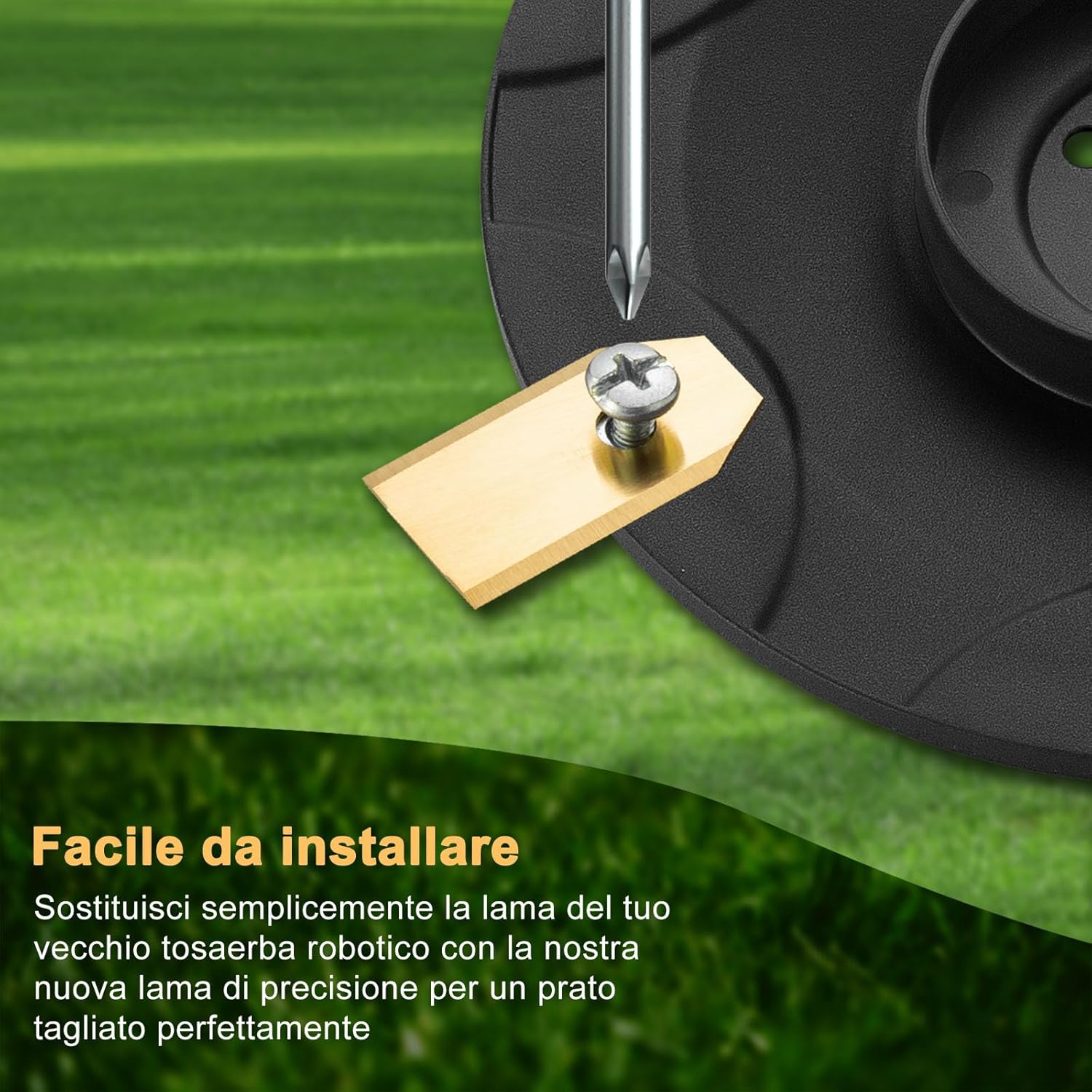 Detalle de FourShow Taglio più Efficiente: Piastra Lama + 6 Lame di Ricambio per Husqvarna Automower 105 (587423601)