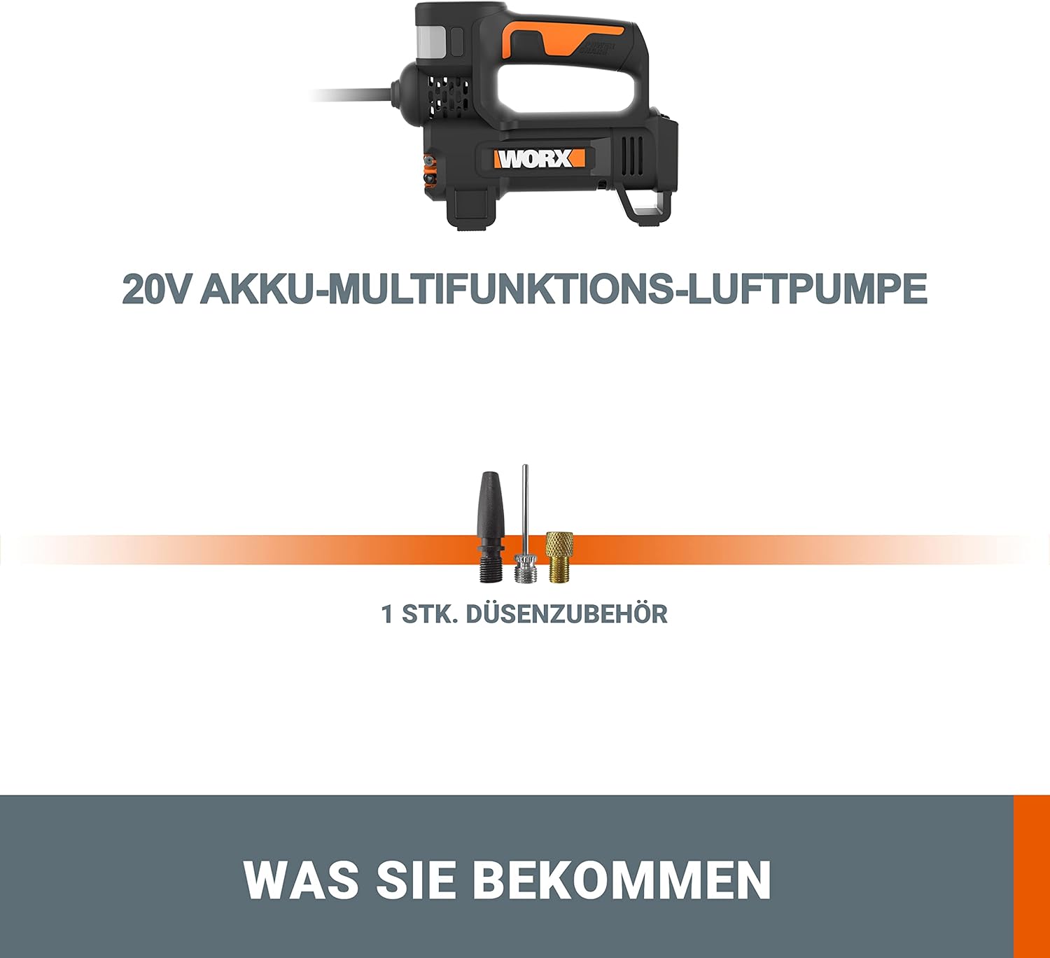 Thumbnail 4 de WORX WX092.9 Akku-Kompressor 4 in 1 mit 10 bar ⚙