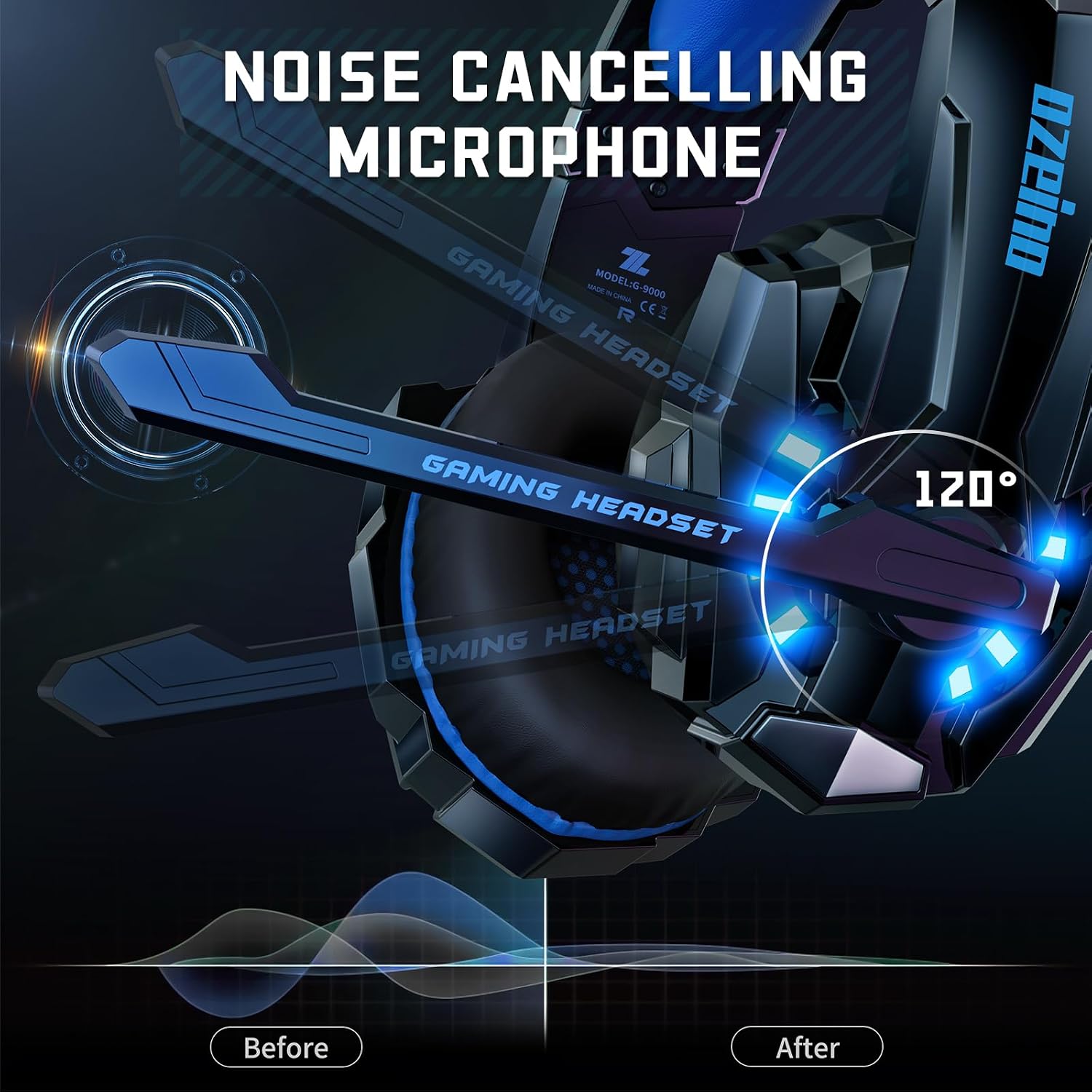 Detalle de Ozeino Gaming Headset 3D Surround sound