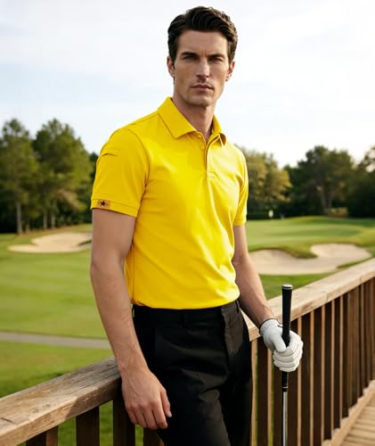 Thumbnail 2 de JACKETOWN Polo Homme Manche Courte Séchage Rapide et Respirant Jaune XL