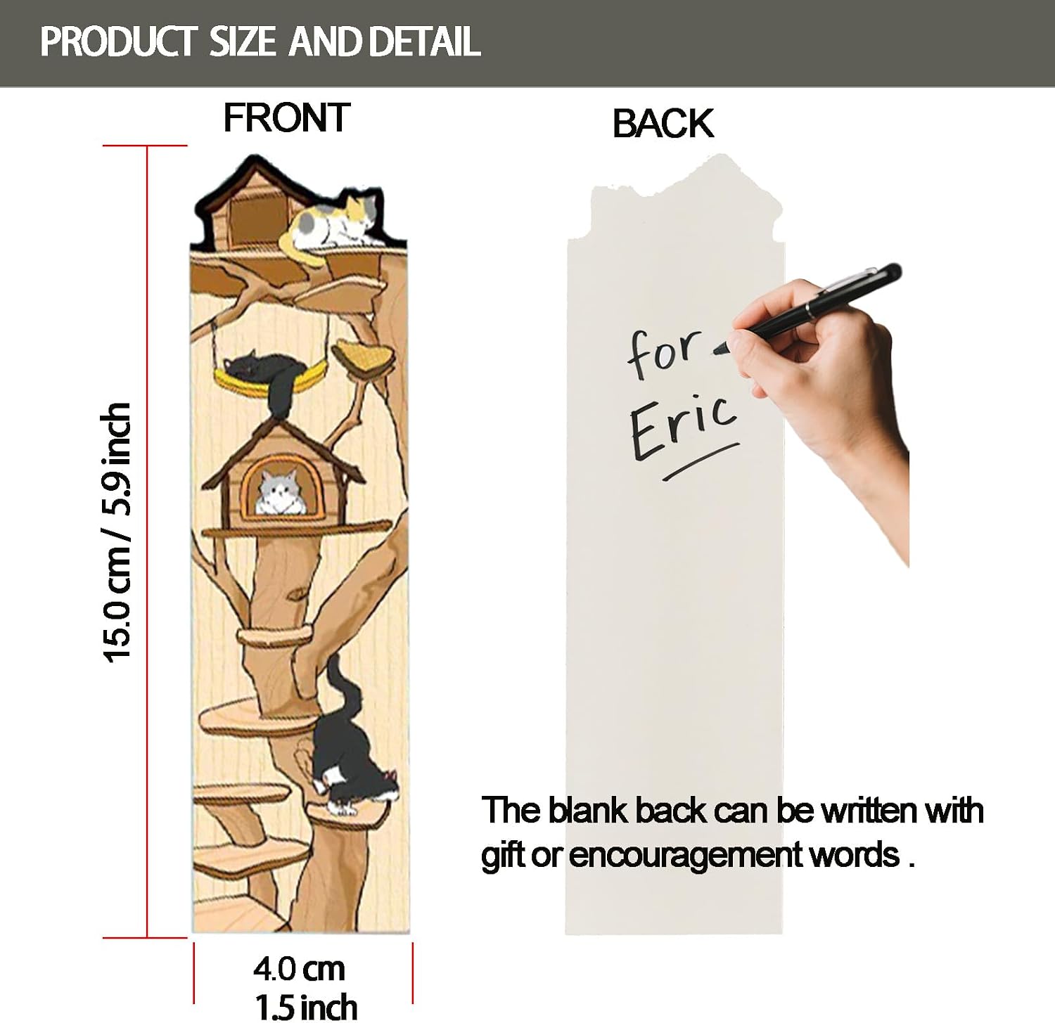 Detalle 2 de Cat book tracker bookmarks, paper