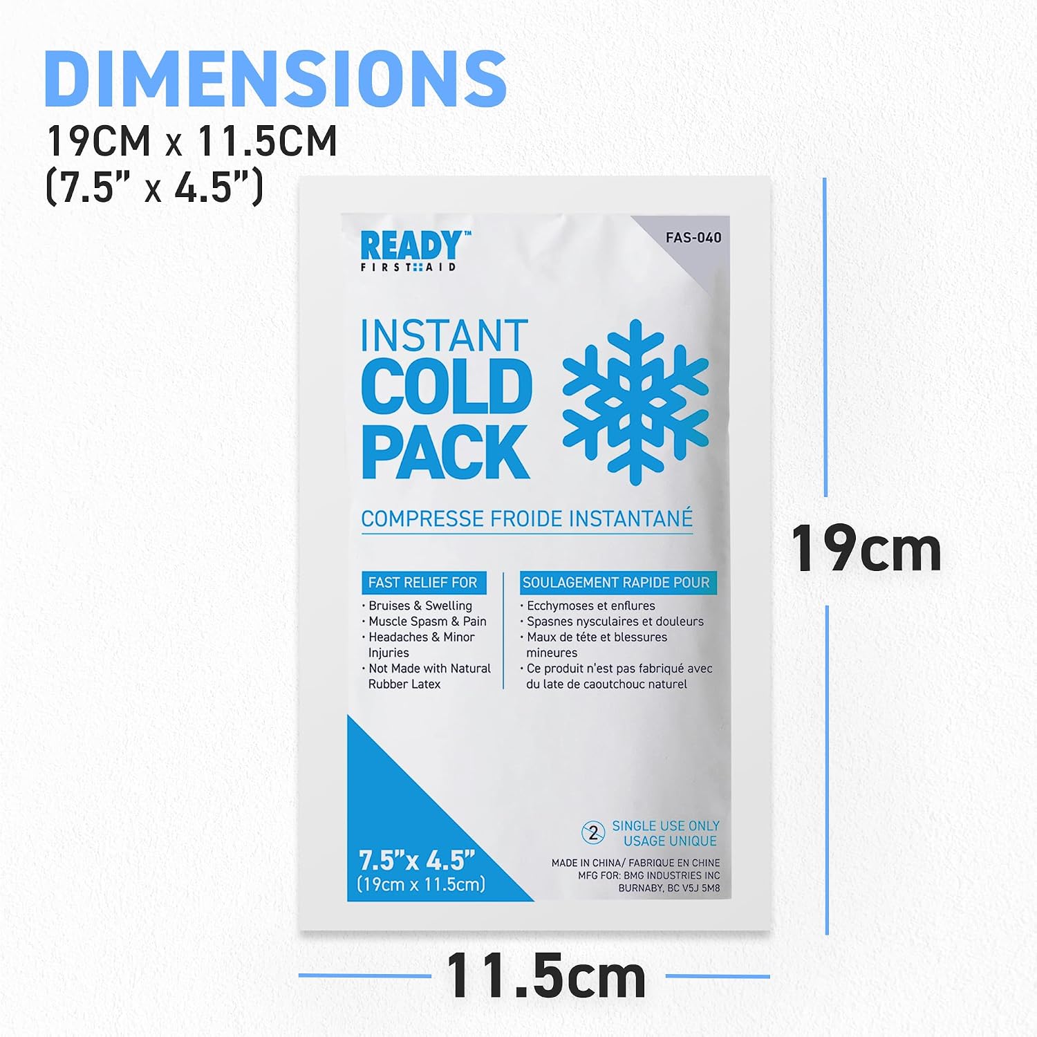 Detalle 2 de Ready First Aid Instant Cold Pack, 36-Pack, 7.5" x 4.5