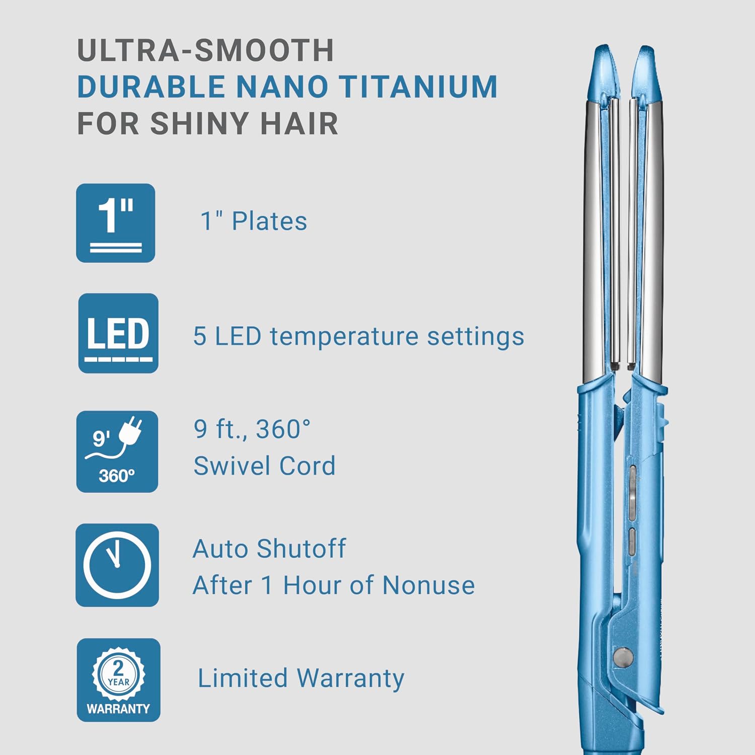Detalle 1 de BaBylissPRO BNT411T 1" 3-in-1 Styling Iron with Titanium Plates