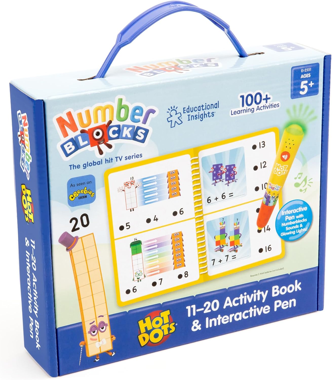 Detalle de Learning Resources Hot Dots Numberblocks 11–20 libro attività 60 giochi