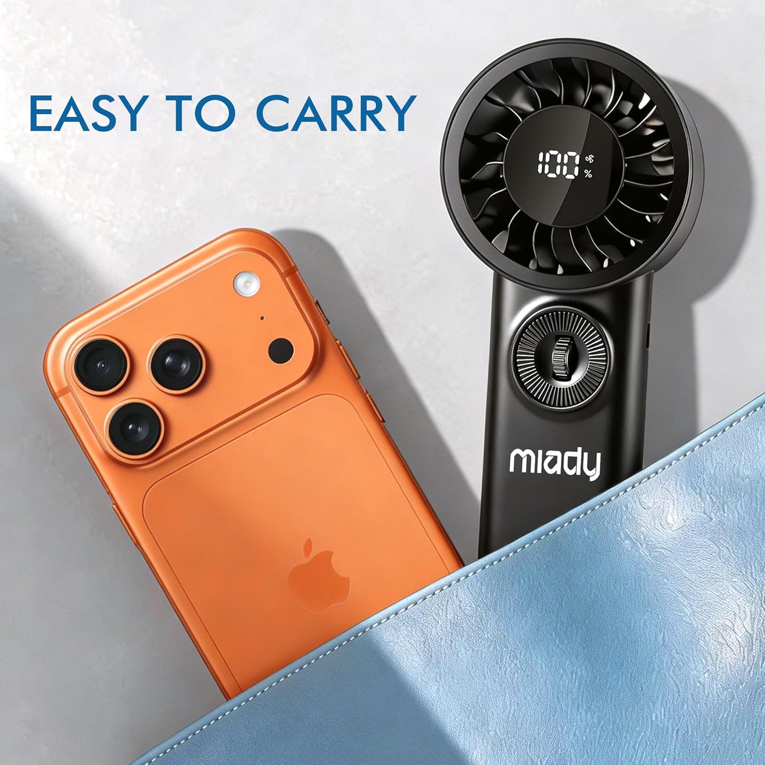 Thumbnail 6 de Miady 2 Pack Handheld Fan with 100-gear Roll Control and LED Display