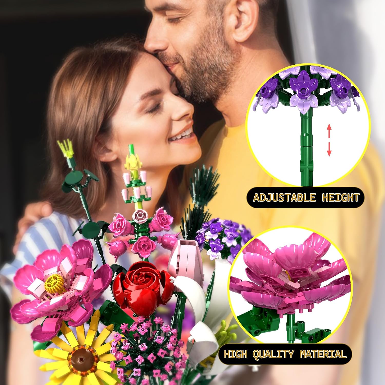 Thumbnail 4 de Rongmeiz Flower Clusters 721 Teile Bouquet-Set