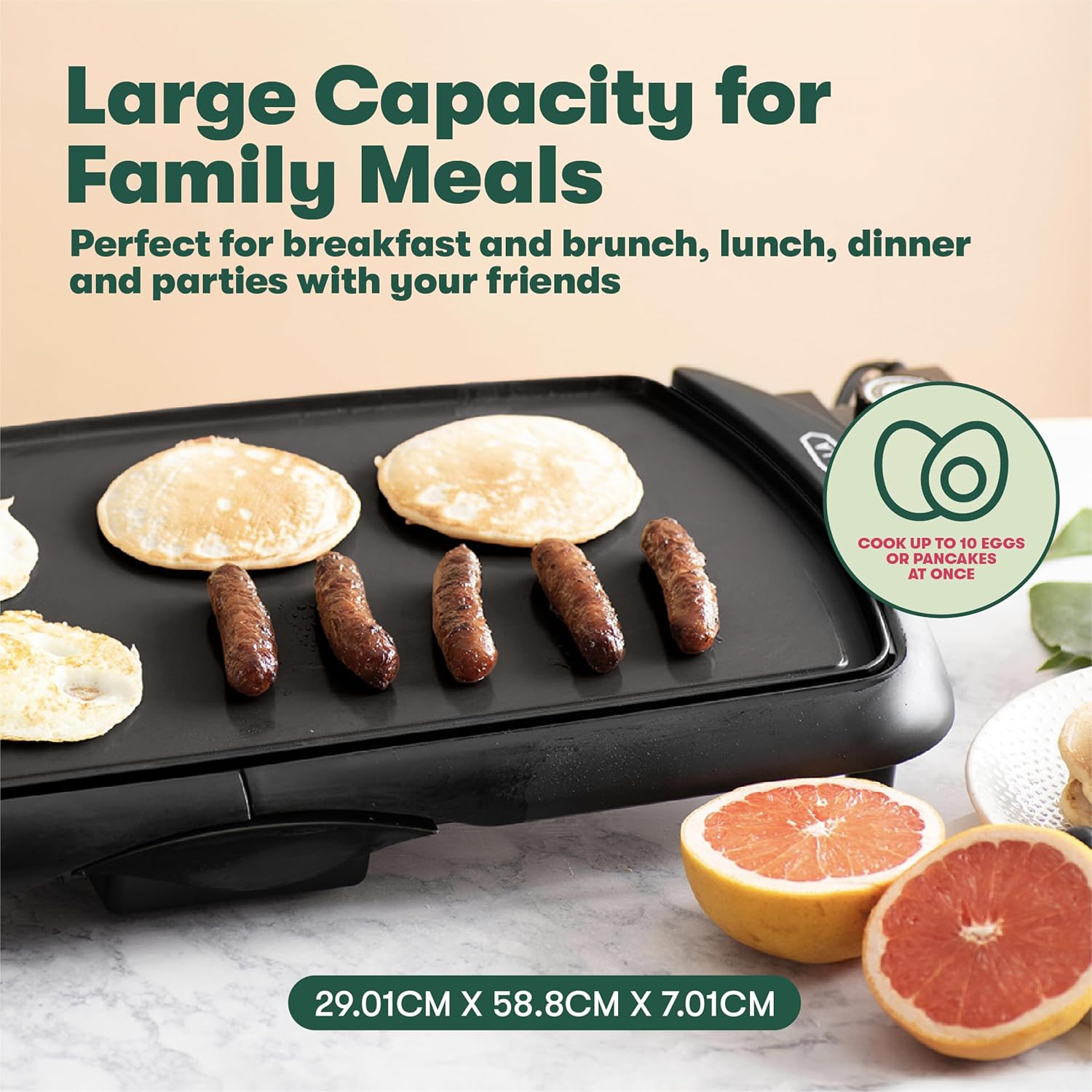 Thumbnail 1 de Bella Electric Griddle with Ceramic Titanium Non-Stick Coating (27cm x 51cm)