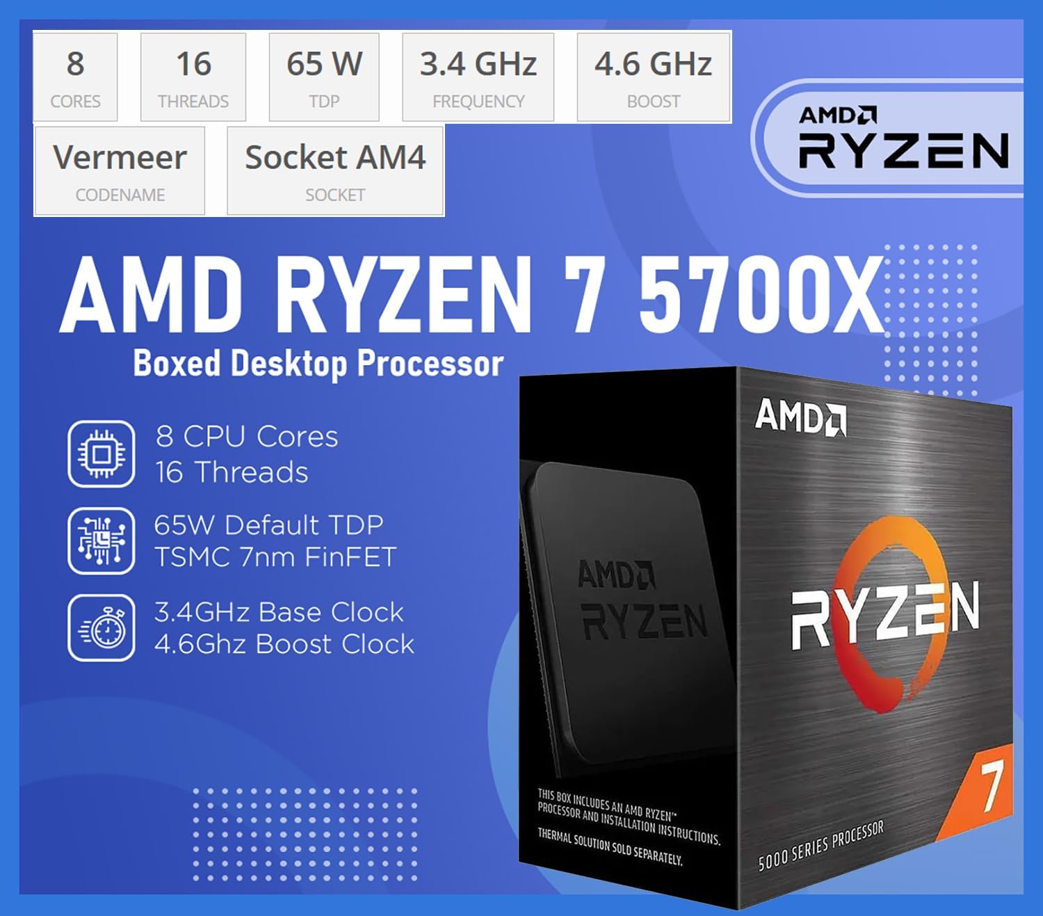 Detalle de HP Gaming Desktop Ryzen 7 5700X