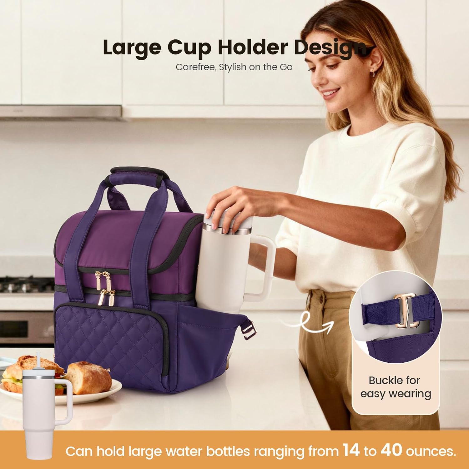 Detalle de LOVEVOOK Insulated Lunch Bag 15L
