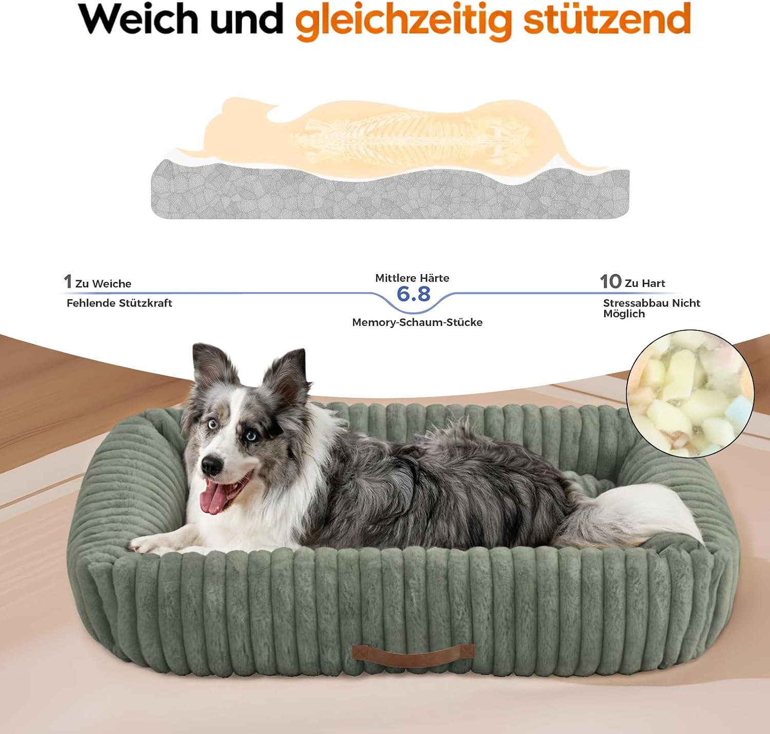 Detalle de Upvilla Luxusweicher Hundekorb 109 × 76 × 20 cm