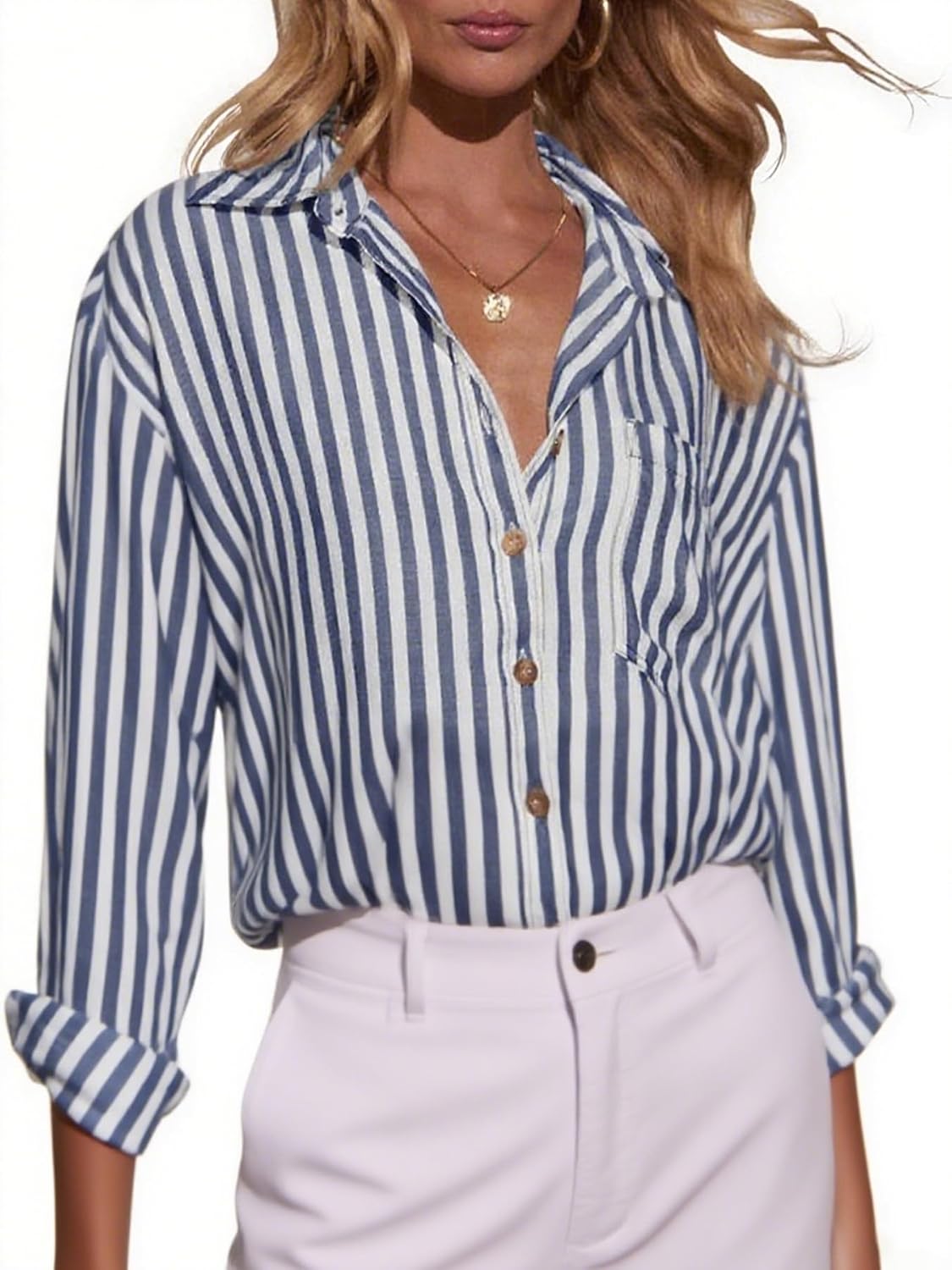 Thumbnail 5 de Dressmine Oversized Cotton Striped Shirt