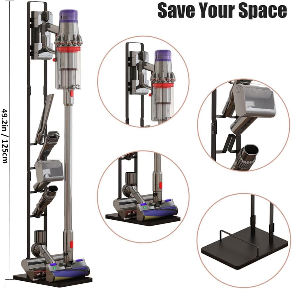 Detalle 2 de Foho FH24-V10 Freestanding Dyson Vacuum Stand, No-Drill Steel Storage
