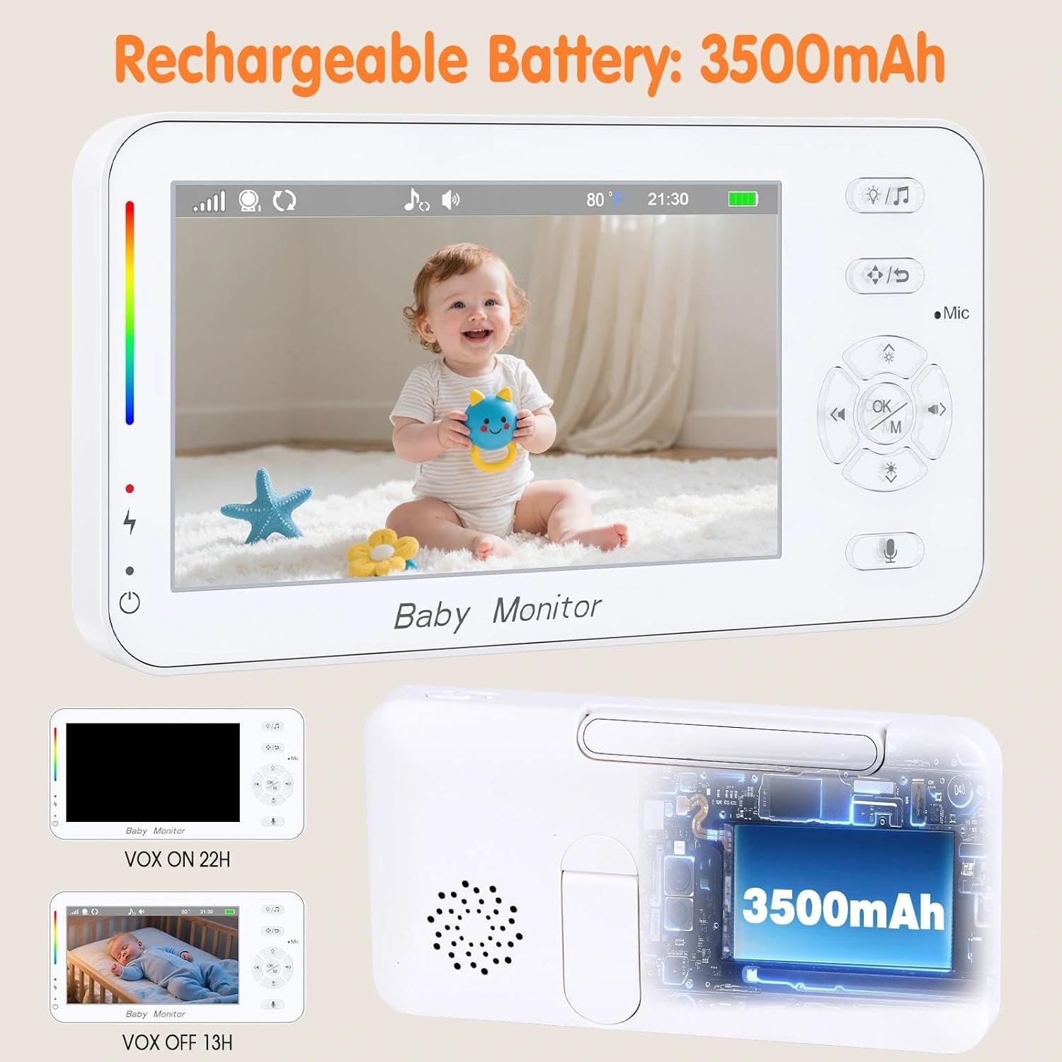 Thumbnail 5 de TOTSUN Baby Monitor Camera 1080P with App & Screen Control