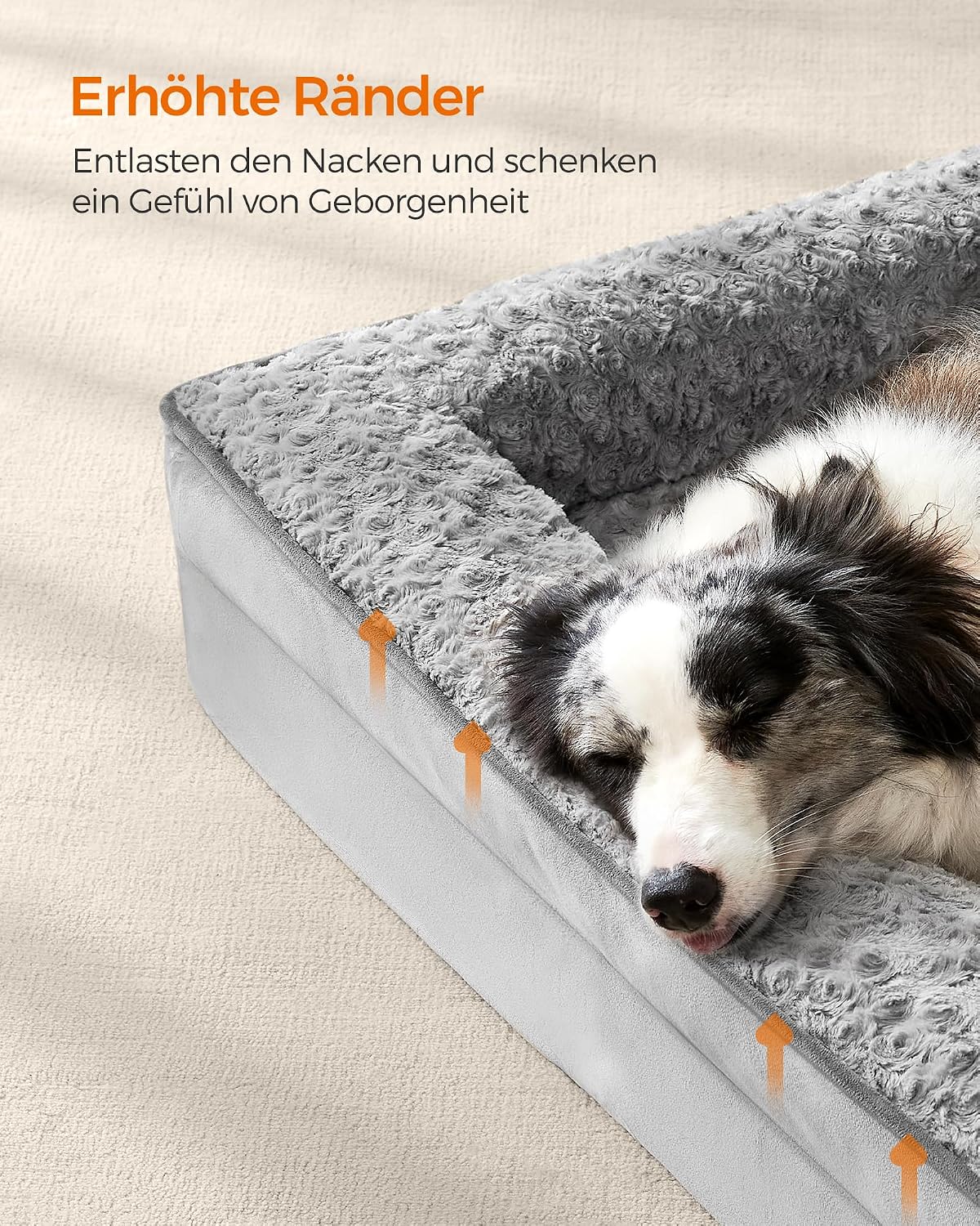 Detalle 2 de Feandrea PGW253G01 orthopädisches Hundebett 106×76 cm