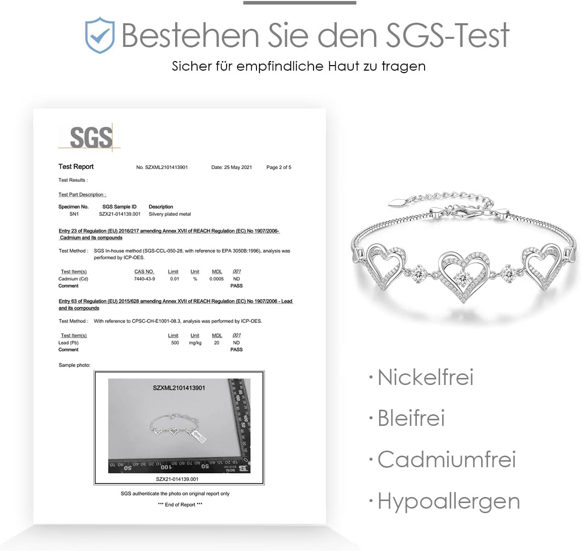 Thumbnail 5 de CDE Armband 925 Sterling Silber Herz 12 Geburtssteine đź’Ť