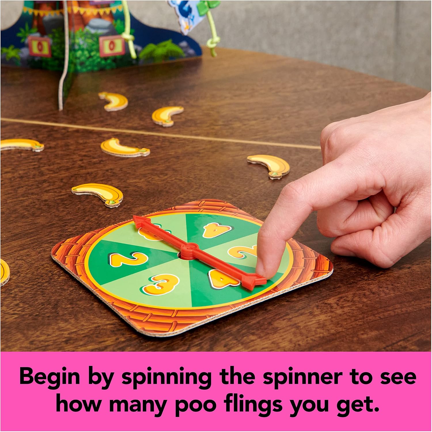 Detalle de Spin Master Games Monkey See Monkey Poo family game with monkey flinger
