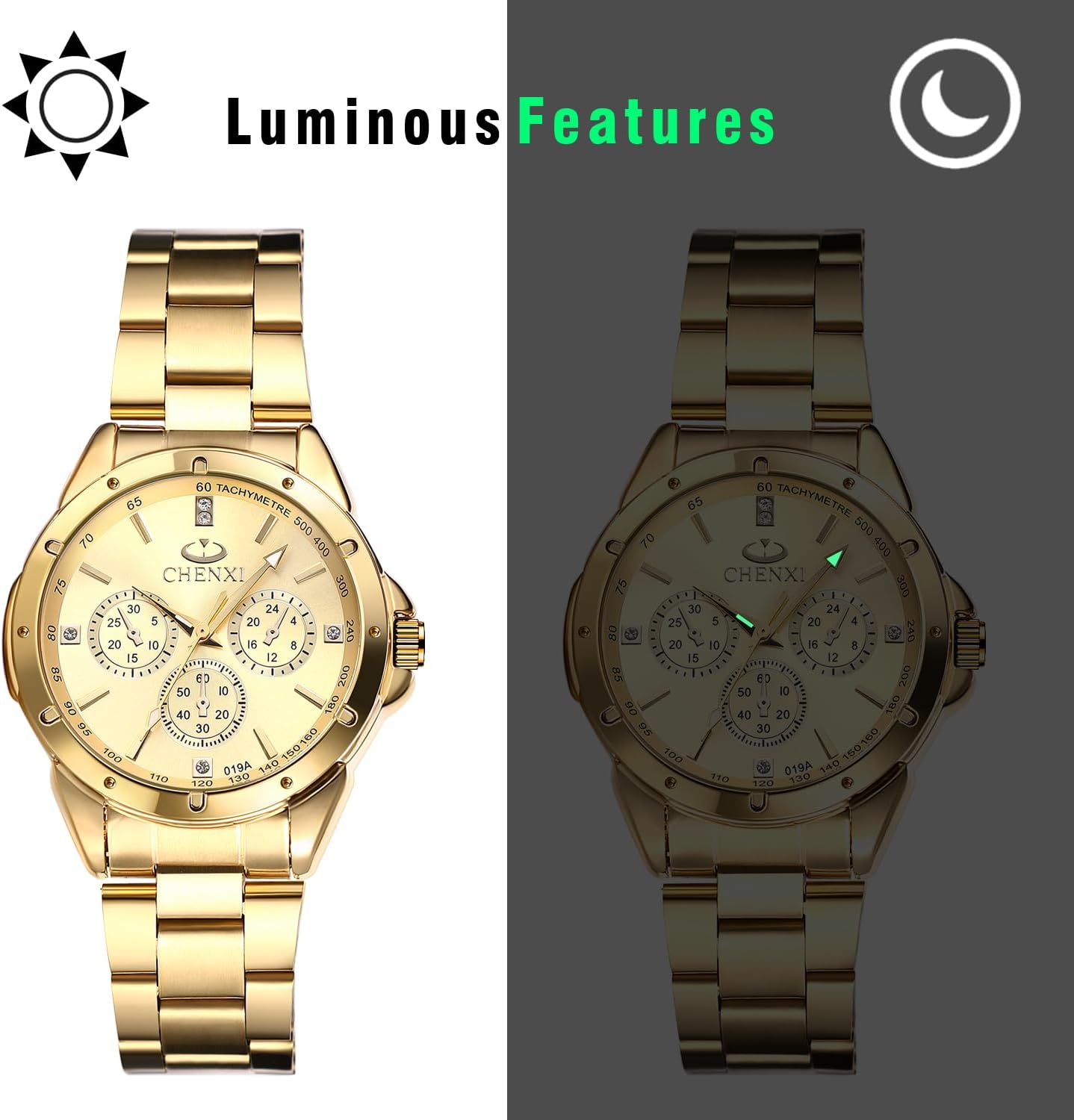 Detalle de JewelryWe Paar Uhren: Leuchtendes Edelstahl-Duo mit Quarzwerk und 30 m Wasserdicht