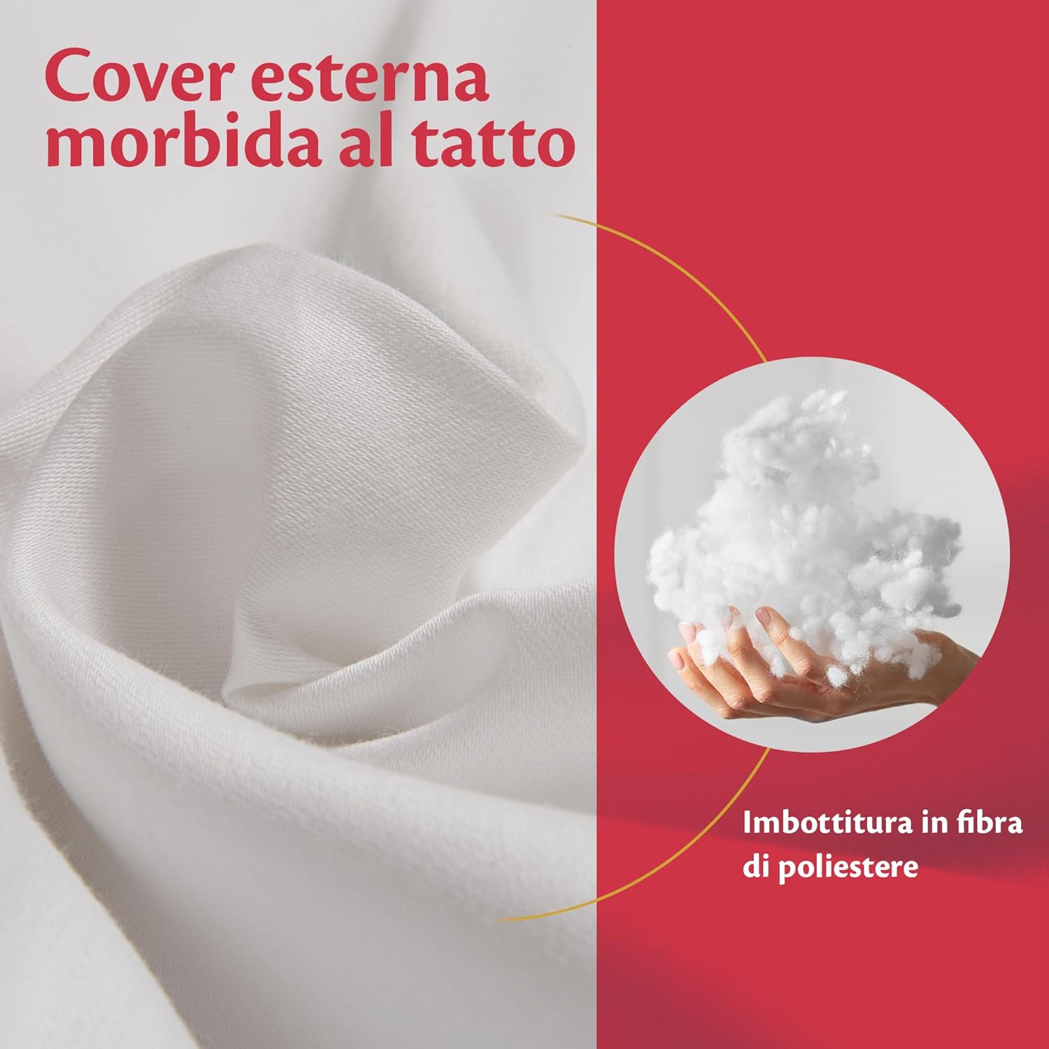 Detalle de Flowen coppia di guanciali 50x80 con imbottitura standard antiacaro, anallergica e traspirante