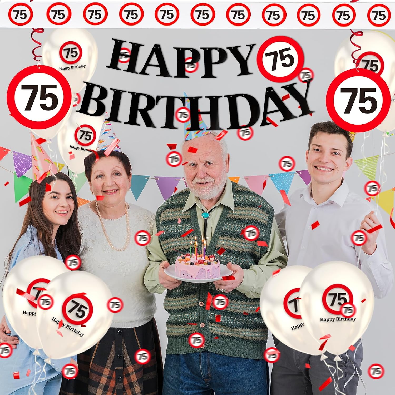 Thumbnail 2 de 75. Geburtstag Deko-Set für Verkehrsschilder