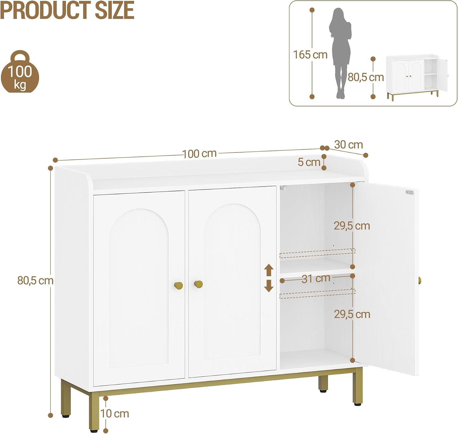 Detalle 2 de Hzuaneri Credenza Cucina 30 x 100 x 80,5 cm