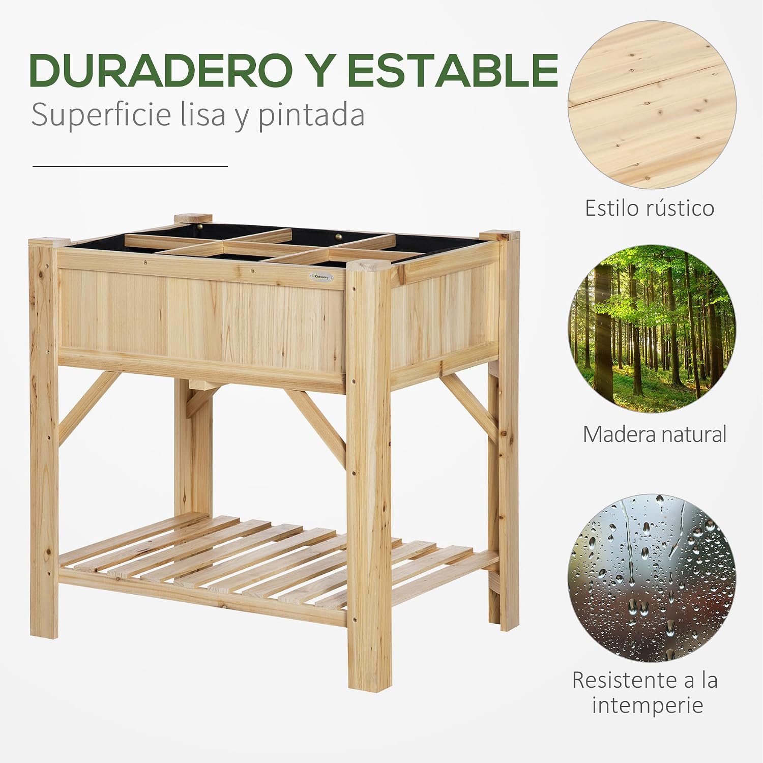Thumbnail 4 de Outsunny Huerto Urbano Elevado de Madera