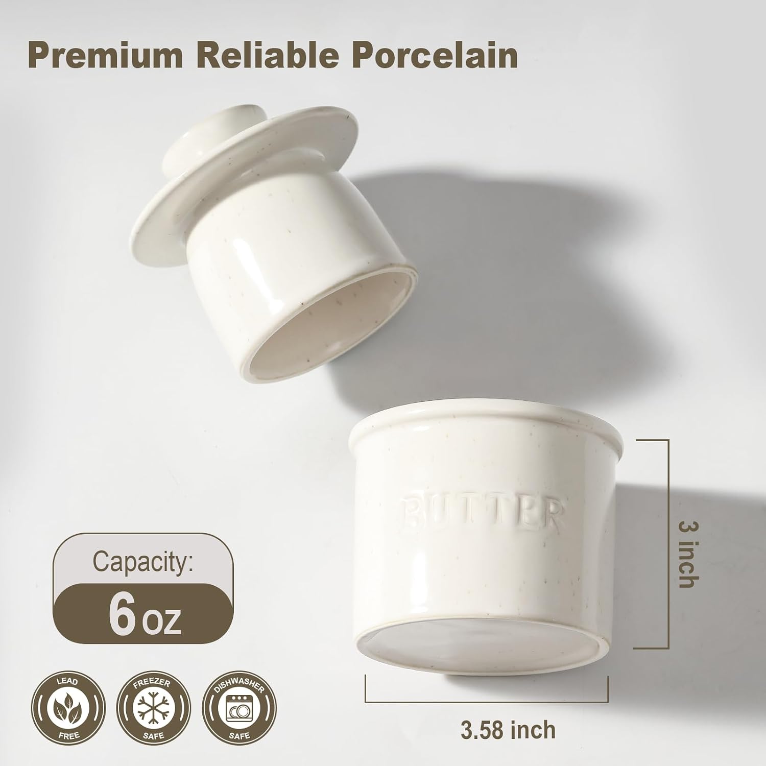 Detalle 2 de Porcelain Butter Crock