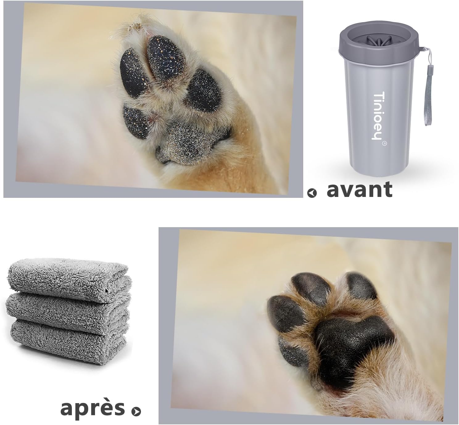 Thumbnail 3 de Tinioey Nettoyeur Pattes Grand Chien 3 Serviettes