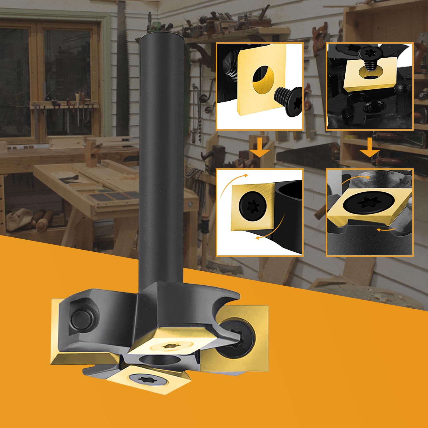 Detalle 2 de SpeTool IP2F-38.1-D8-G vlakfrees, 8 mm schacht en ATS-wisselplaten
