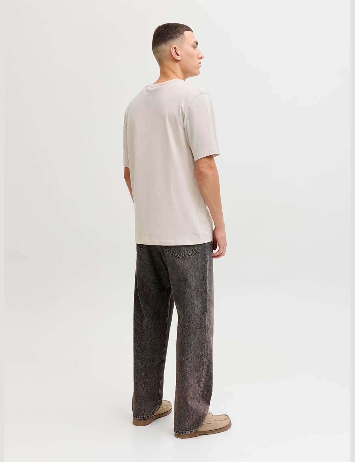 Detalle de JACK & JONES Herren Jjelogo Tee SS O-Neck – 2 Farben, 1er Pack