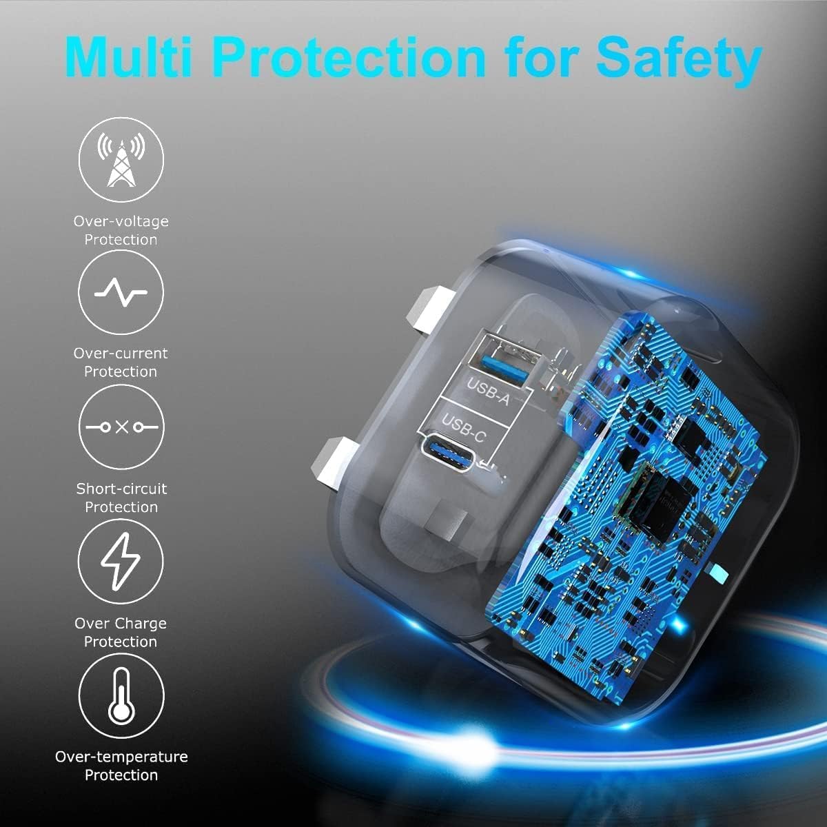 Thumbnail 3 de Bediaca USB-C Plug 20W Fast Charger (2-Pack) – UK Type C wall plug for iPhone and iPad