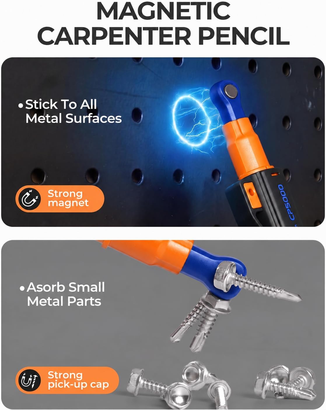 Thumbnail 2 de Nicpro CP5000 7-in-1 Magnetic Carpenter Pencil, 2.8mm Leads, 40mm Tip