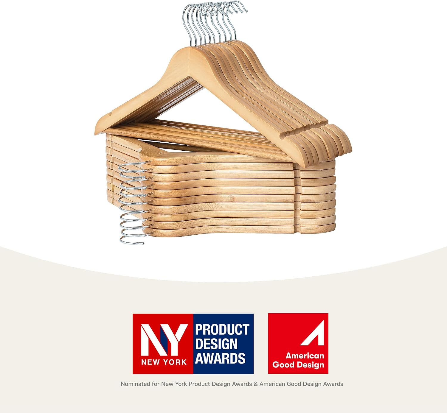 Detalle de StorageWorks Wooden Coat Hangers, 20-Pack