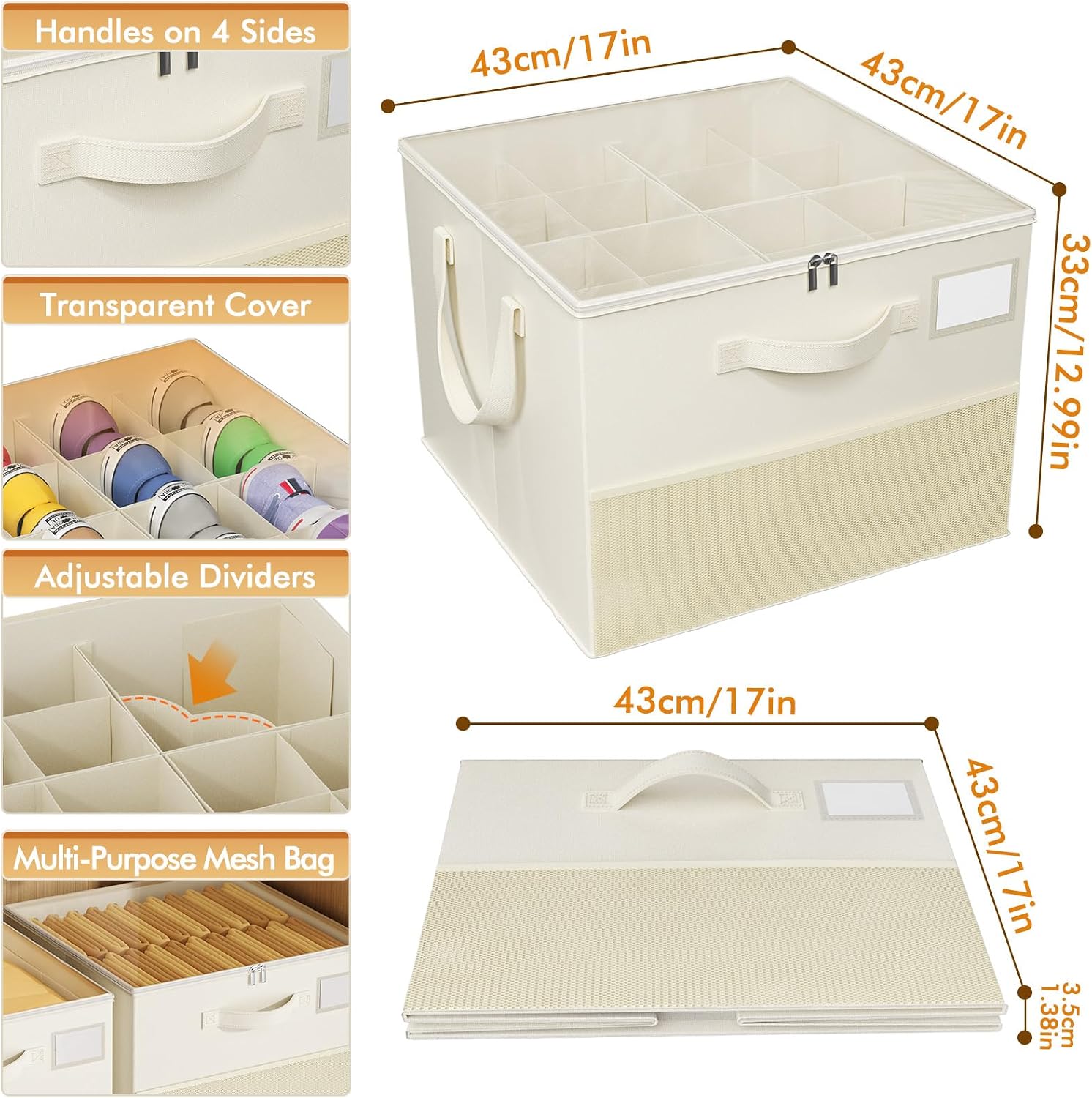 Thumbnail 5 de NestOrganix 2 Pack Shoe Organizer for Closet (Large, Foldable, with Adjustable Dividers)